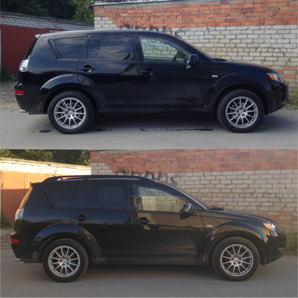 3 H&R HR H-R Mitsubishi Outlander XL HR 29081-1 до после установки.jpg 3 H&R HR H-R Mitsubishi Outlander XL HR 29081-1 до после установки.jpg